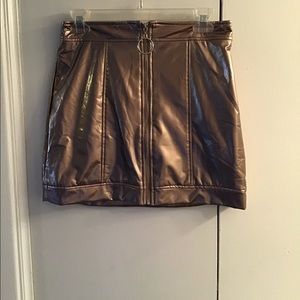 Rose Gold Metallic Mini Skirt